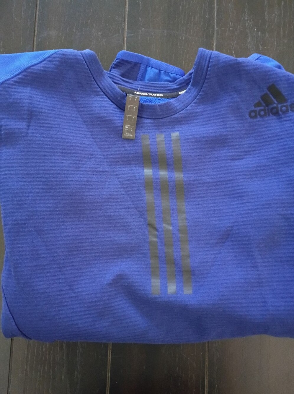 Adidas Blue Athletic Coldrdy Crewneck with Reflective Stripes